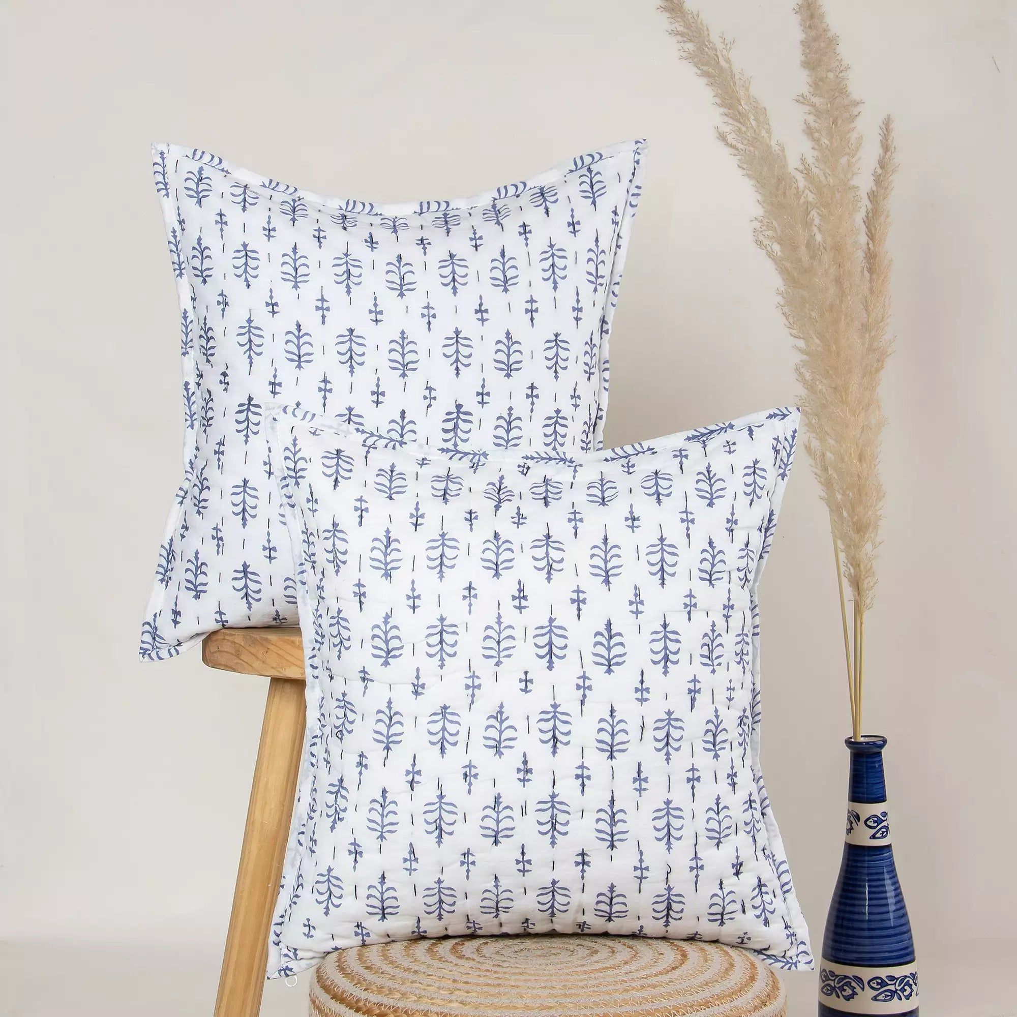 Softest Hand Block Print Quilted Cushion Covers
